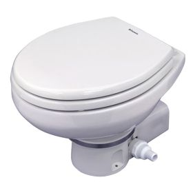 Dometic MasterFlush 7160 White Electric Macerating Toilet - 12V w/Orbit Base Raw Water Flush
