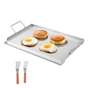 Stainless Steel Griddle, 23x16 inch Universal Flat Top Rectangular Plate, Gas Grill Griddle for BBQ Grill